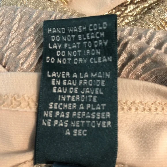 Lauren Ralph Lauren Metallic Gold Dress Size 6 - Picture 13 of 14